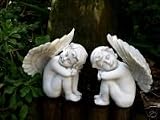 PAIR OF CHERUBS STATUES Outdoor Living