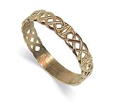 10 KT Yellow Gold Celtic Slim Ring 10K Band