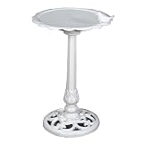 Petite White Sitting Birdbath