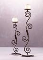 WROUGHT IRON SCROLL CANDLE HOLDER CANDLEHOLDER PAIR