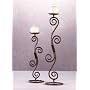 Wrought Iron, Swirl Design, Hammered Candlestick Holders