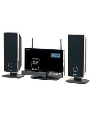 iSymphony W2C Audio System with Wireless Speakers and Built-in Universal Dock for iPod (Black)