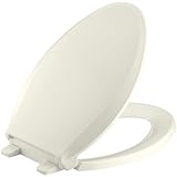 KOHLER K-4636-96 Cachet Quiet-Close with Grip-Tight Bumpers Elongated Toilet Seat, Biscuit