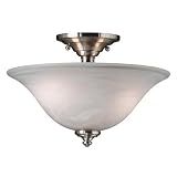  : Kenroy Home 10500BS Winterton Semi-Flush Ceiling Light, Brushed Steel