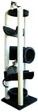 Sequoia Cat Gym - 86 inches : Optional Sisal 2 FEET OF SISAL : Parts  Base Color BURGUNDY : Poles Color BARE WOOD