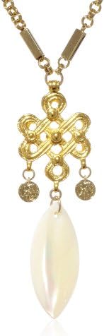 Devon Leigh Mother-of-Pearl Shell Pendant Necklace, 30"