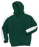 NEW Sport-Tek - Youth Pullover Hooded Sweatshirt with Stripe Drk Green/Whit-L