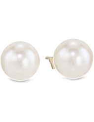 14k Yellow Gold Akoya Cultured Pearl Stud Earrings (6.5-7 mm)