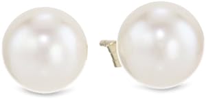 14k Yellow Gold Akoya Cultured Pearl Stud Earrings (6.5-7 mm)