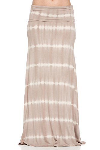 Frumos Womens Tie Dye Long Skirts Elastic Waist Maxi Skirts