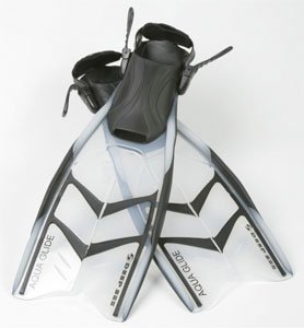 Deep See Aquaglide Snorkeling Fins - Large/X-Large - Clear