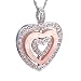 14K Pink Mother of Pearl & Diamond Heart Pendant
