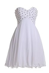 Strapless Cocktail Chiffon/Organza Beaded Empire Natural   Waistline Party Dress 