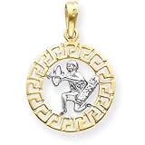 14k & Rhodium Sagittarius Zodiac Pendant