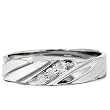 Mens .20CT Real Diamond Three Stone 14k White Gold Bright Polished Wedding Anniversary Ring Band Size 10 (resizable) color (G/H) clarity (I1)