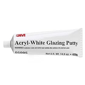 3M Acryl-White Glazing Putty 05095, 14.5 oz Tube