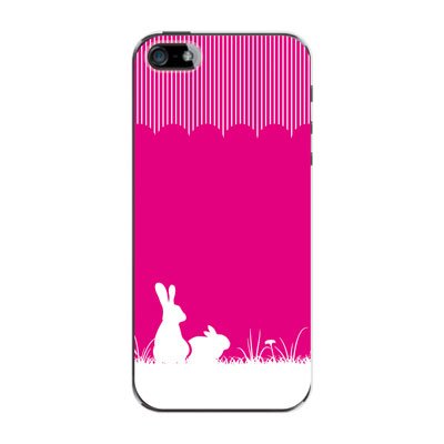 ２匹のうさぎ TYPE2 ウサギ 【ピンク】 / iPhone5ケース【iphone5 ケース カバー】【スマホケース】【スマートフォン ケース】