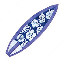 Shortboard Rug / Floral / Purple Blue