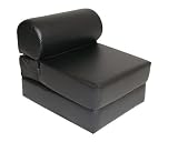 Studio Chair Sleeper Jr. Twin 28 Ebony Vinyl By Elite Furniture