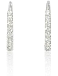 Diamond 18k White Gold Huggie Earrings