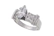 Sterling Silver Marquise Cut CZ Wedding Band Engagement Ring