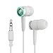 Graphics and More Mermaid Holding Trident Circle Art Nouveau Kelp Novelty In-Ear Earbud Headphones - White