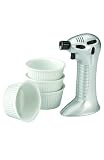 Typhoon Professional Crème Brulee Torch Set with 4 Procelain Ramekin Bowls