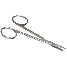 Stainless Steel Non Sterile Straight Iris Scissor, 4-1/2" Length, For Single Use (Pack of 100)