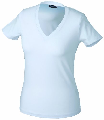 James & Nicholson Damen Fitness T-Shirt V-Ausschnitt, white, S, JN004 wh Preisvergleich