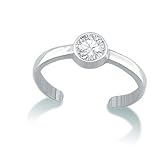 Cubic Zirconia Toe Ring - 14K White Gold