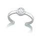 Cubic Zirconia Toe Ring - 14K White Gold