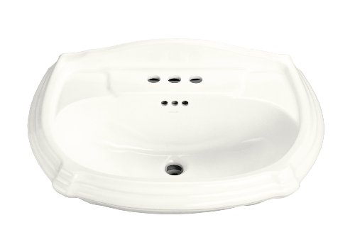 KOHLER K-2222-8-0 Portrait Pedestal Lavatory Basin, White