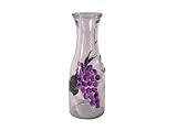 ArtisanStreet's Grape Design Carafe. Features Hand Painted Purple Grapes. One Of A Kind & Signed By Artisan.