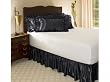 Queen Black Satin Ruffled Bed Skirt, 14" Drop