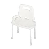 Cosco Ability Care Adjustable Bath/Shower Chair with Back and Arm, White