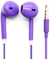 Zahren Technologies® Purple High Quality Earphones Earbuds EarPods 3.5mm with Remote and Mic for the iOS Devices and Android Devices - compatible with Apple iPhone 5S 5C 5 4S 4 3 iPad Air mini2 mini 4 3 2 iPod Touch 5th iPod Nano 7th