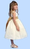 Sleeveless Ivory Flower Girl Dress with Change Color Sash Size 3T - (Child)