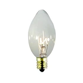 5 Watt Clear C7 Light Bulb / Candelabra Base / Incandescent Christmas Light Bulb / Night Light Light Bulb