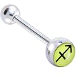 Zodiac Sign SAGITTARIUS Logo Barbell Tongue Ring