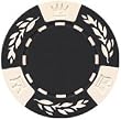 25 Clay No Metal Insert Clay Composite Crown Wheatear 11.5 gram Poker Chips, Black