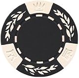 25 Clay No Metal Insert Clay Composite Crown Wheatear 11.5 gram Poker Chips, Black