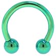 Grade 23 Titanium Green 3/8 Inches Horseshoe - 4mm Balls