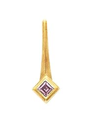 18K Yellow Gold Pink Sapphire Pendant -- LIFETIME WARRANTY