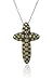 Sterling Silver Yellow Cubic Zirconia Cross Pendant, 18