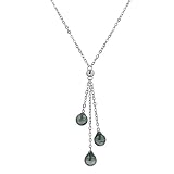 Sterling Silver 3/ 8-9mm Tahitian Drop Pearl Y Necklace, 16+3