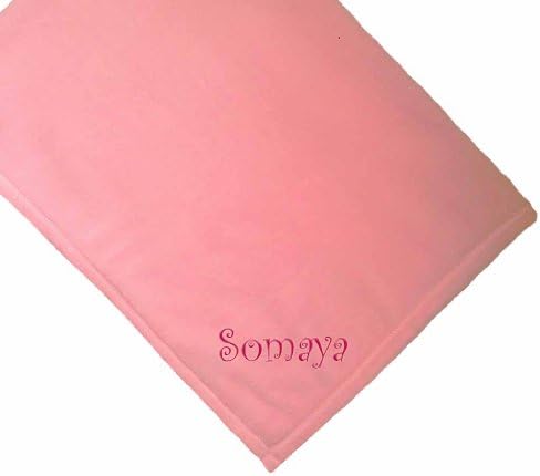 Somaya Girl Name Personalized Microfiber Plush Pink Baby Embroidered Blanket