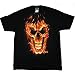 Flaming Skeleton Skull and Spine Black
