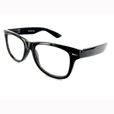 Produkt-Bild: Nerd Sonnenbrille Brille Klare Gl&auml;ser Wayfarer Style schwarz