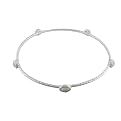 Sterling Silver Textured Bangle - Prehnite