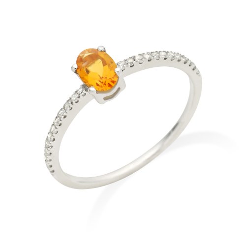 Miore Damen-Ring 375 Wei&szlig;gold Citrin und Brillanten Gr. 58 (18.5) JM022R12WR Preisvergleich